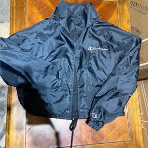 Champion Black women's cropped coach jacket. SMALL